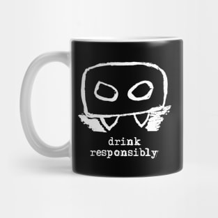 Bloody Mario - the Italian vampire (head) – Drink responsibly (white on black) Mug